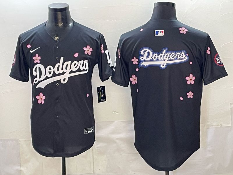 Men Nike 2026 Los Angeles Dodgers Blank Black Sakura Edition Game MLB Jersey 0011->los angeles dodgers->MLB Jersey